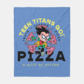 Tien Titans gaan! Robin "Truth Justice Pizza" Fleece Deken (Voorkant)