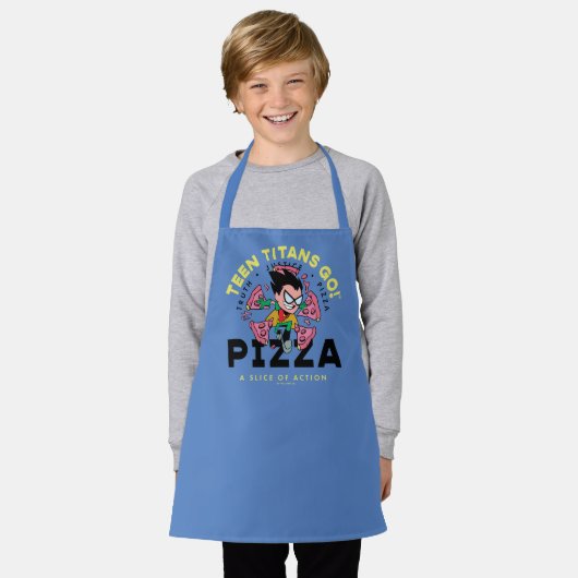 Tien Titans gaan! Robin "Truth Justice Pizza" Schort (Gedragen)