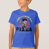 Tien Titans gaan! Robin "Truth Justice Pizza" T-shirt (Voorkant)