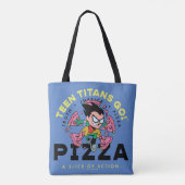 Tien Titans gaan! Robin "Truth Justice Pizza" Tote Bag (Achterkant)