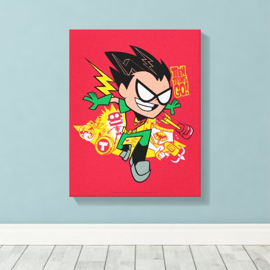 Tien Titans gaan! | Robin's Arsenal Graphic Canvas Afdruk (Insitu (Houten vloer))