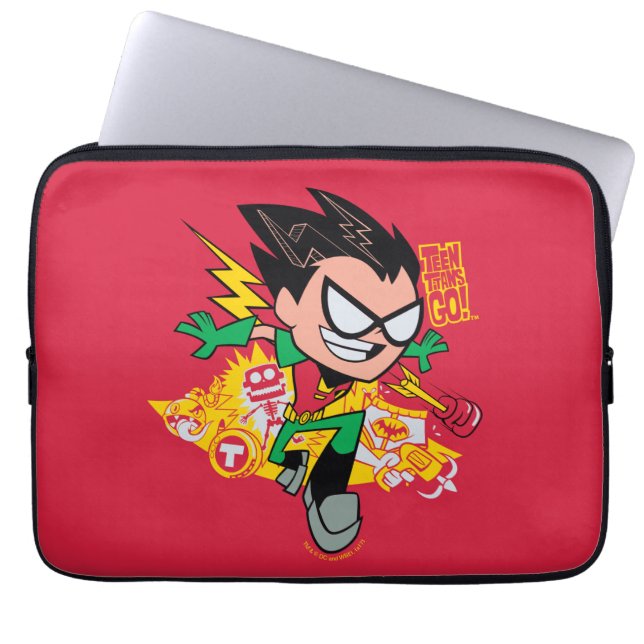 Tien Titans gaan! | Robin's Arsenal Graphic Laptop Sleeve (Voorkant)