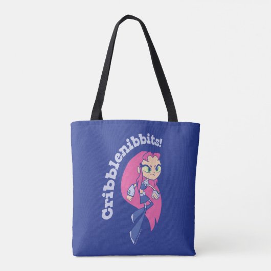 Tien Titans gaan! | Starfire "Cribblenibbits". Tote Bag (Achterkant)