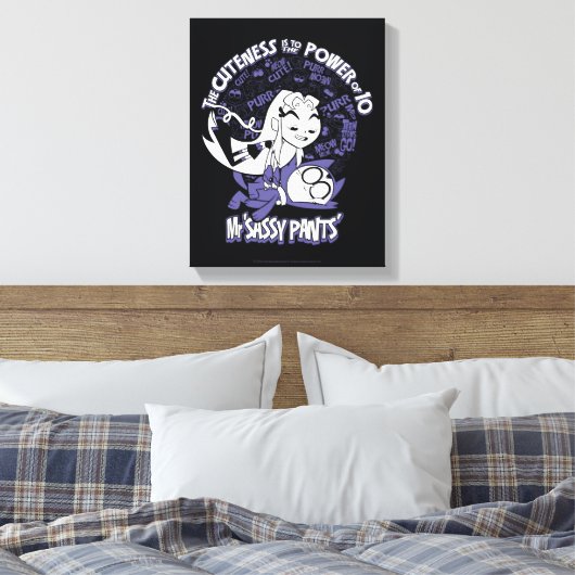 Tien Titans gaan! | Starfire & de heer Sassy Pants Canvas Afdruk (Insitu (Slaapkamer))