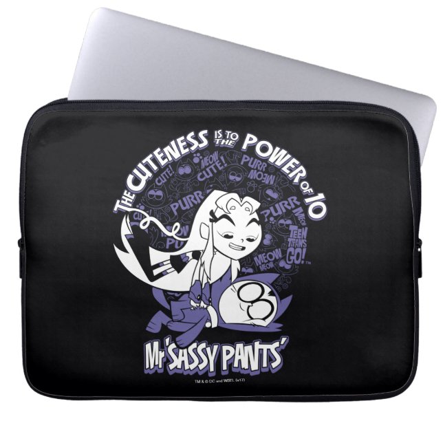 Tien Titans gaan! | Starfire & de heer Sassy Pants Laptop Sleeve (Voorkant)