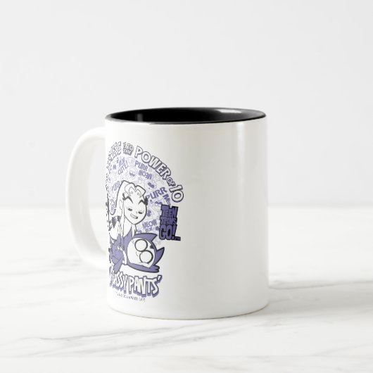 Tien Titans gaan! | Starfire & de heer Sassy Pants Tweekleurige Koffiemok (Voorkant links)