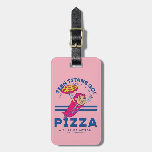 Tien Titans gaan! Starfire "Truth Justice Pizza" Bagagelabel (Voorkant verticaal)