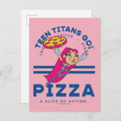 Tien Titans gaan! Starfire "Truth Justice Pizza" Briefkaart (Voorkant / Achterkant)