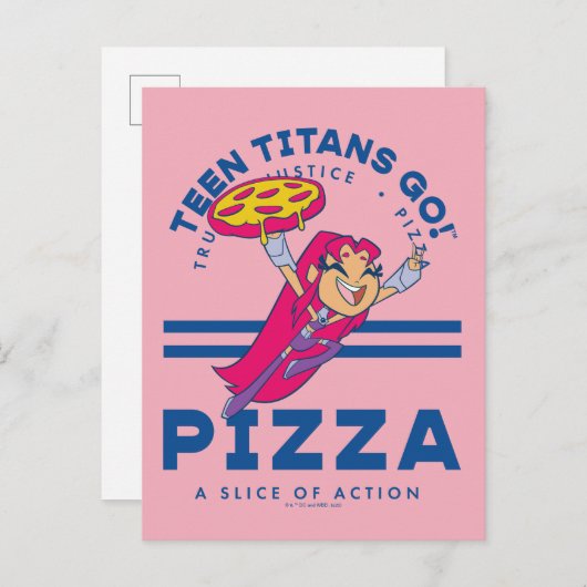 Tien Titans gaan! Starfire "Truth Justice Pizza" Briefkaart (Voorkant / Achterkant)