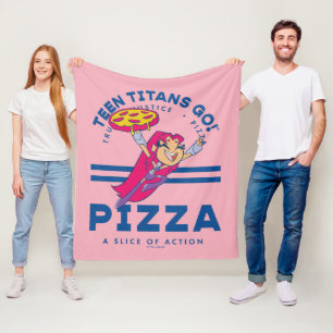 Tien Titans gaan! Starfire "Truth Justice Pizza" Fleece Deken