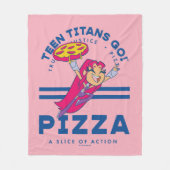 Tien Titans gaan! Starfire "Truth Justice Pizza" Fleece Deken (Voorkant)