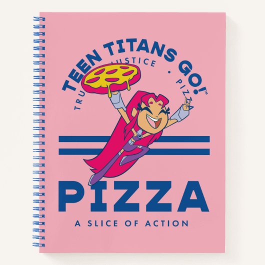 Tien Titans gaan! Starfire "Truth Justice Pizza" Notitieboek (Voorkant)