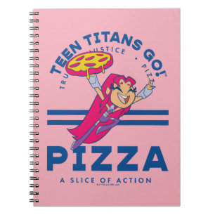 Tien Titans gaan! Starfire "Truth Justice Pizza" Notitieboek