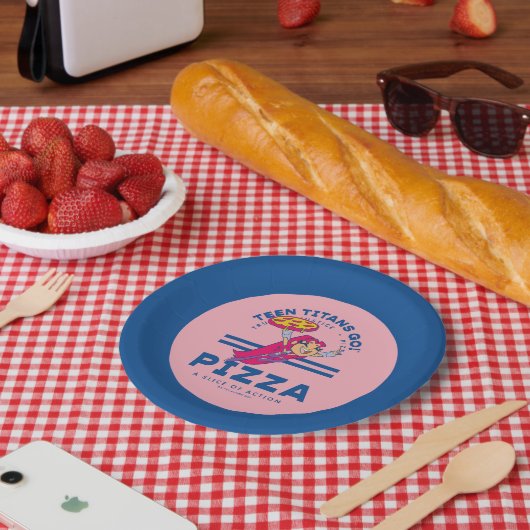 Tien Titans gaan! Starfire "Truth Justice Pizza" Papieren Bordje (Picknick)