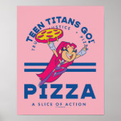 Tien Titans gaan! Starfire "Truth Justice Pizza" Poster (Voorkant)