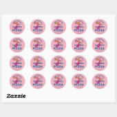 Tien Titans gaan! Starfire "Truth Justice Pizza" Ronde Sticker (Vel)