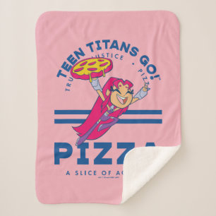 Tien Titans gaan! Starfire "Truth Justice Pizza" Sherpa Deken