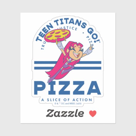 Tien Titans gaan! Starfire "Truth Justice Pizza" Sticker (Vel)