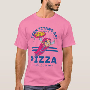 Tien Titans gaan! Starfire "Truth Justice Pizza" T-shirt