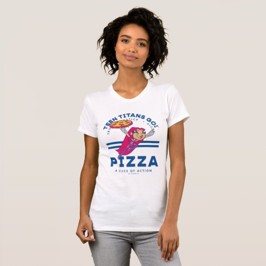 Tien Titans gaan! Starfire "Truth Justice Pizza" T-shirt (Voorkant volledig)