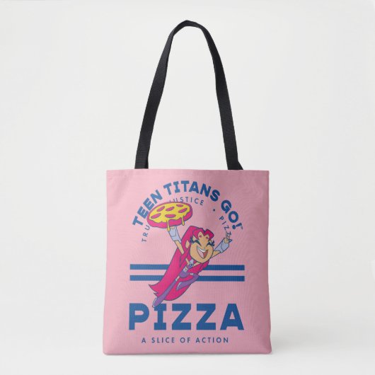 Tien Titans gaan! Starfire "Truth Justice Pizza" Tote Bag (Voorkant)