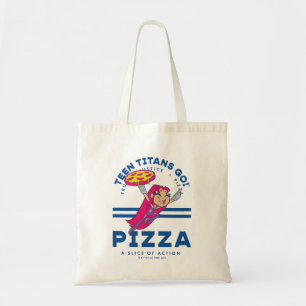 Tien Titans gaan! Starfire "Truth Justice Pizza" Tote Bag