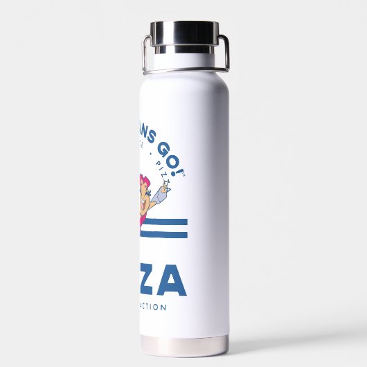 Tien Titans gaan! Starfire "Truth Justice Pizza" Waterfles (Achterkant)