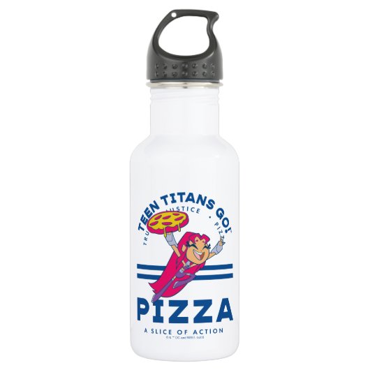 Tien Titans gaan! Starfire "Truth Justice Pizza" Waterfles (Voorkant)