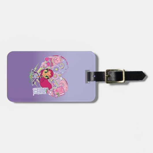 Tien Titans gaan! | Starfire's Heart Punch Graphic Bagagelabel (Voorkant horizontaal)