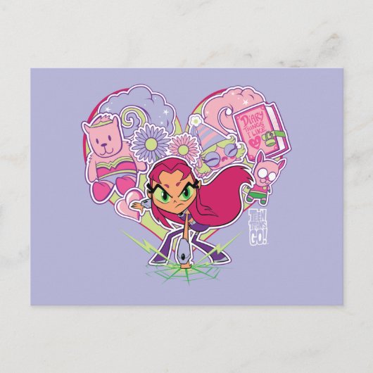 Tien Titans gaan! | Starfire's Heart Punch Graphic Briefkaart (Voorkant)