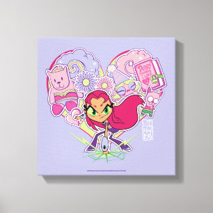 Tien Titans gaan! Starfire's Heart Punch Graphic Canvas Afdruk