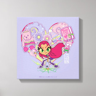 Tien Titans gaan! | Starfire's Heart Punch Graphic Canvas Afdruk