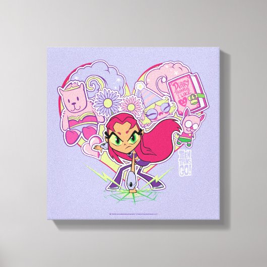 Tien Titans gaan! | Starfire's Heart Punch Graphic Canvas Afdruk (Voorkant)