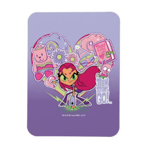 Tien Titans gaan!   Starfire's Heart Punch Graphic Magneet