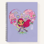 Tien Titans gaan! | Starfire's Heart Punch Graphic Notitieboek (Voorkant)