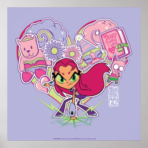 Tien Titans gaan! Starfire's Heart Punch Graphic Poster