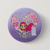 Tien Titans gaan! | Starfire's Heart Punch Graphic Ronde Button 5,7 Cm (Voorkant)