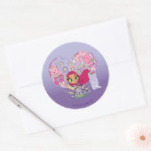 Tien Titans gaan! | Starfire's Heart Punch Graphic Ronde Sticker (Envelop)