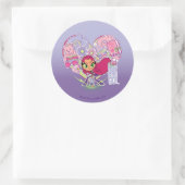 Tien Titans gaan! | Starfire's Heart Punch Graphic Ronde Sticker (Tas)