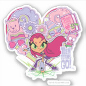 Tien Titans gaan! | Starfire's Heart Punch Graphic Sticker (Voorkant)