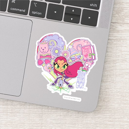 Tien Titans gaan! | Starfire's Heart Punch Graphic Sticker (Detail)