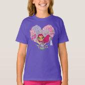 Tien Titans gaan! | Starfire's Heart Punch Graphic T-shirt (Voorkant)