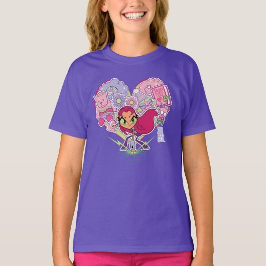 Tien Titans gaan! | Starfire's Heart Punch Graphic T-shirt (Voorkant)
