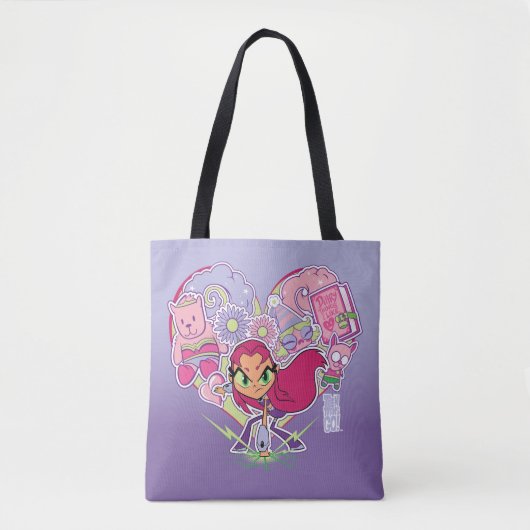 Tien Titans gaan! | Starfire's Heart Punch Graphic Tote Bag (Voorkant)