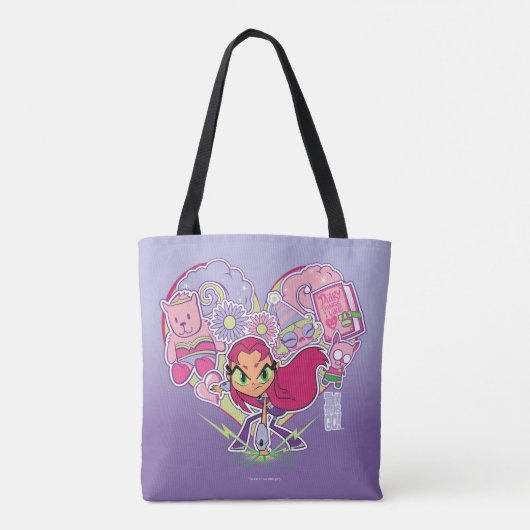 Tien Titans gaan! | Starfire's Heart Punch Graphic Tote Bag (Achterkant)