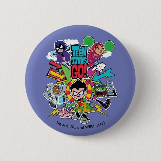 Tien Titans gaan! | Team Arrow Graphic Ronde Button 5,7 Cm (Voorkant)