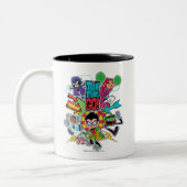 Tien Titans gaan! | Team Arrow Graphic Tweekleurige Koffiemok (Links)