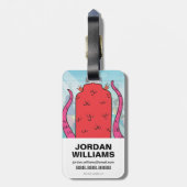 Tien Titans gaan! | Tentacled Monster-benaderingen Bagagelabel (Achterkant verticaal)