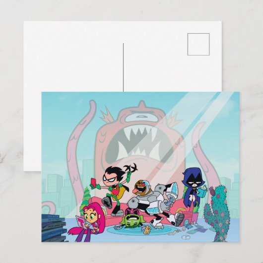 Tien Titans gaan! | Tentacled Monster-benaderingen Briefkaart (Voorkant / Achterkant)