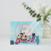 Tien Titans gaan! | Tentacled Monster-benaderingen Briefkaart (Staand voorkant)